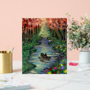 Handgefertigtes Kunstwerk - Orangenbäume Acrylschild