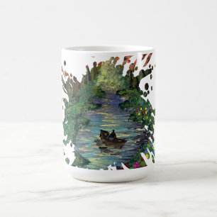 Handgefertigtes Kunstwerk - Orangenbäume Kaffeetasse