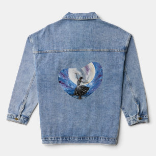 Handgefertigtes Kunstwerk - Tanz mit dem Mond  Jeansjacke
