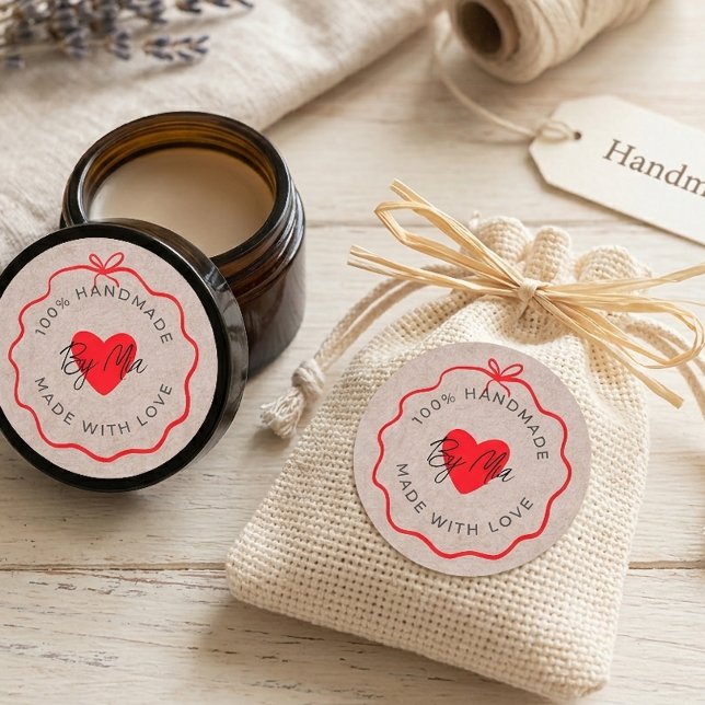 Handgefertigtes Mit Liebe Sticker Individuelles Kl (Von Creator hochgeladen)