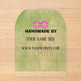 Handgefertigtes Produkt Vintage Floral Gold Geschä Acryleinladungen