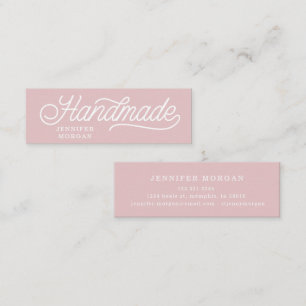 Handgefertigtes süßes Skript Elegantes Monogramm Mini Visitenkarte