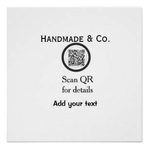 Handgefertigtes Unternehmen Geschäft Scan QR Detai Poster