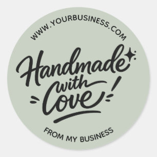Handgefertigtes Verpackungs-Sticker mit Liebe Runder Aufkleber