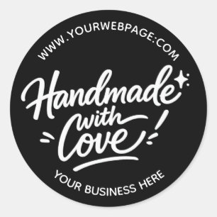Handgefertigtes Verpackungs-Sticker mit Liebe Runder Aufkleber