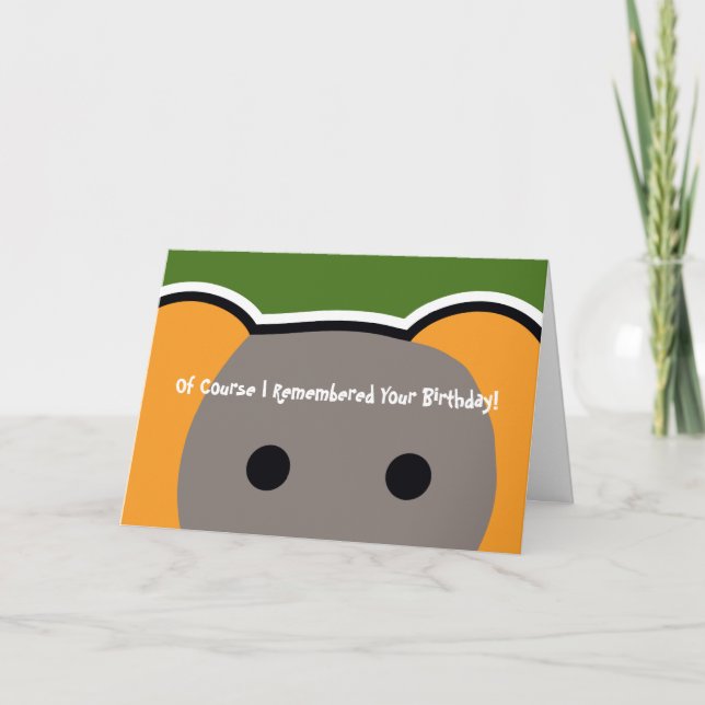 Handgeformter Elefant-Geburtstag Karte (Vorderseite)