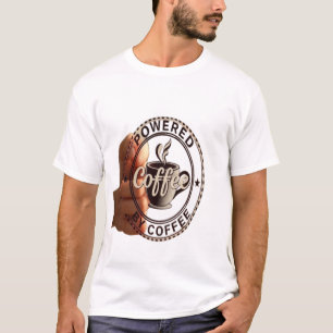 Handgehaltener Vintage-Kaffee-Stempel T-Shirt