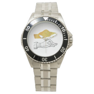 Handgelbe Silhouette Armbanduhr