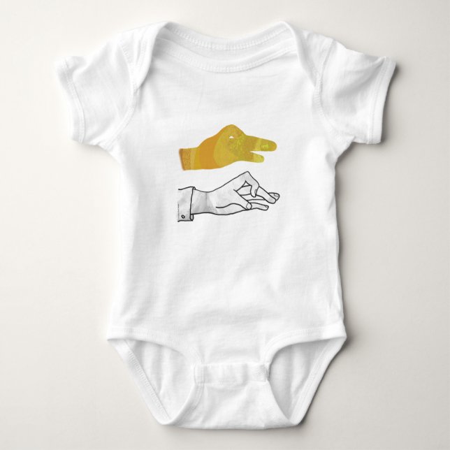Handgelbe Silhouette Baby Strampler (Vorderseite)