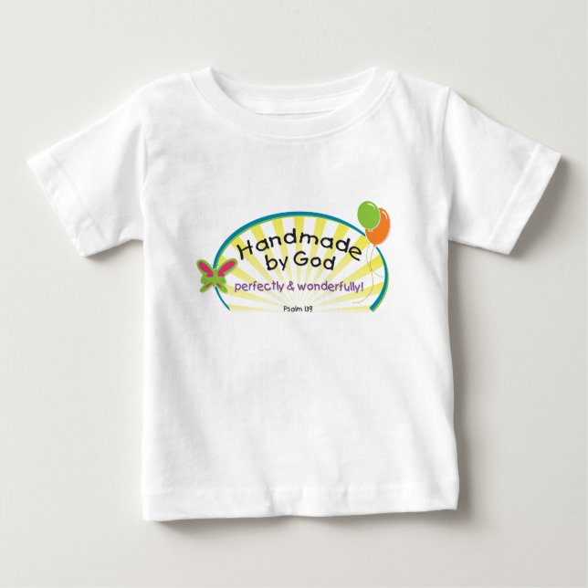 Handgemacht durch Gott! Baby T-shirt (Vorderseite)