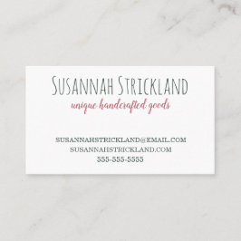 Handgemacht mit rosa Strick-Rückseite Visitenkarte