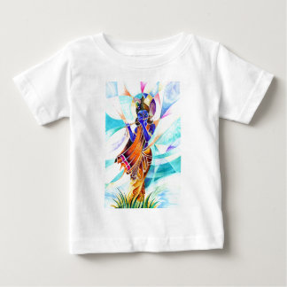 Handgemachte abstrakte Malerei von Lord Krishna Baby T-shirt