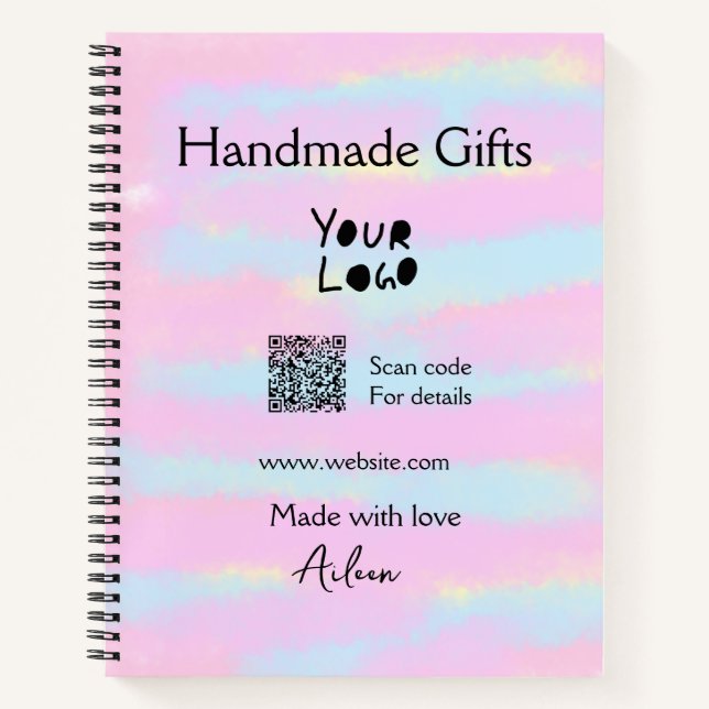 Handgemachte Geschenke für kleine Unternehmen, Lie Notizbuch (Vorderseite)