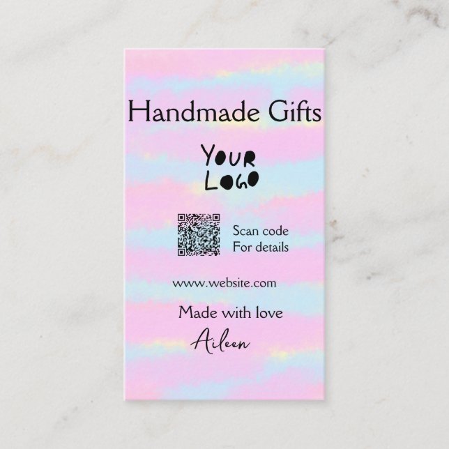 Handgemachte Geschenke für kleine Unternehmen, Lie Visitenkarte (Vorderseite)