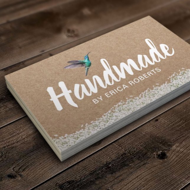 Handgemachte Geschenke rustikale Kraft Hummingbird Visitenkarte (Von Creator hochgeladen)