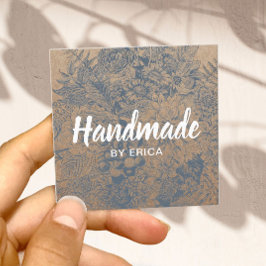 Handgemachte Geschenke Vintage florale Rustikalkra Quadratische Visitenkarte