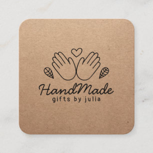 Handgemachte Handarbeit moderne braune Kraftpapier Telefonnummerkarte