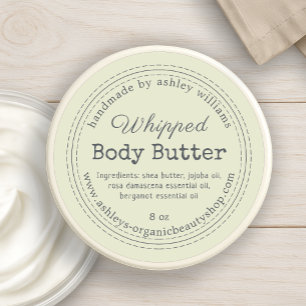 Handgemachte Körperbutter Grünes Ökologisches Gesc Runder Aufkleber