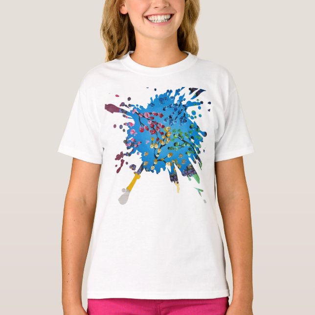 Handgemachte Kunst - Das Blumenrad T-Shirt (Vorderseite)