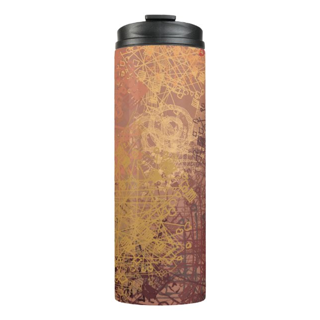 Handgemachte Kunst. Farbige Textur. Moderne Kunstw Thermosbecher (Vorderseite)