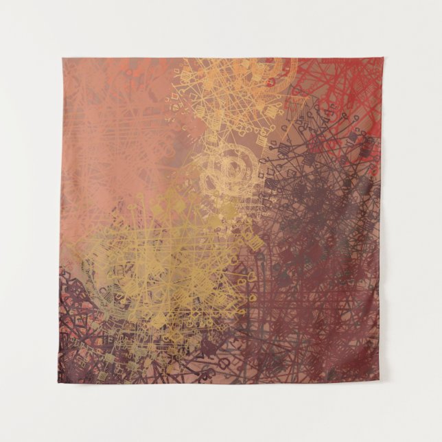 Handgemachte Kunst. Farbige Textur. Moderne Kunstw Wandteppich (Vorderseite)