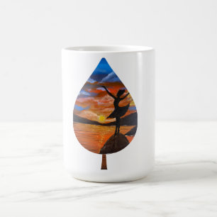 Handgemachte Kunst / Tanzen mit der Sonne Kaffeetasse