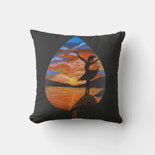 Handgemachte Kunst / Tanzen mit der Sonne Kissen (Vorderseite)