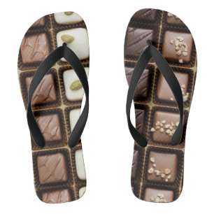Handgemachte Luxusschokolade in einem Kasten Flip Flops