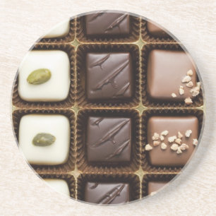 Handgemachte Luxusschokolade in einem Kasten Untersetzer