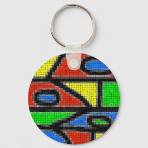 Handgemachte Mosaike, moderne Kunst. Schlüsselanhänger