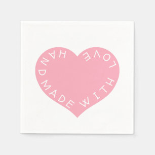 Handgemachte rosa Liebe Serviette