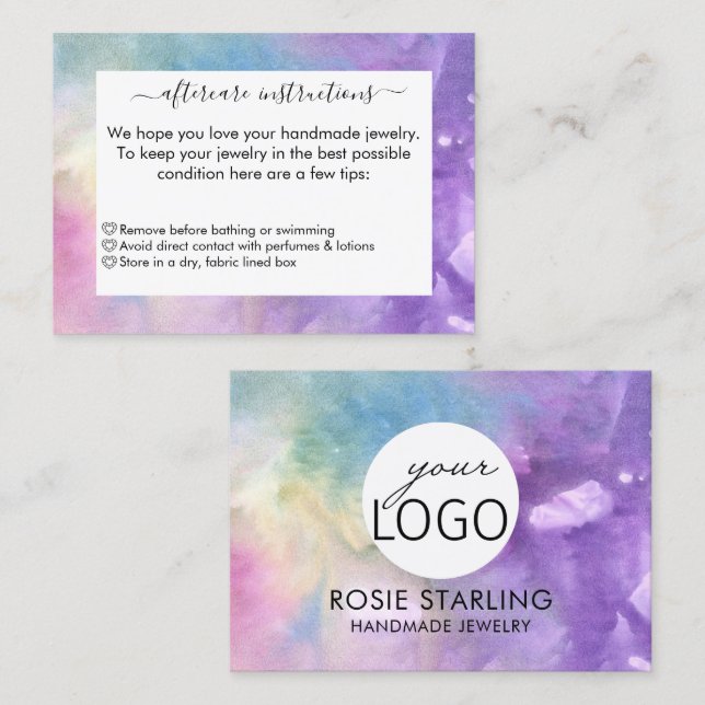 Handgemachte Schmuckwaren für die Nachsorge Visitenkarte (Vorne/Hinten)