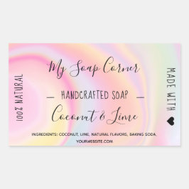 Handgemachte Seife Pastellfarben, unicorn Regenbog Rechteckiger Aufkleber