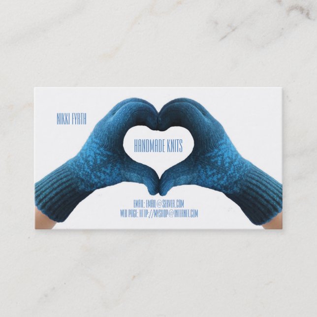 Handgemachte Strick-Geschäfts-Karte Visitenkarte (Vorderseite)