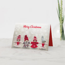 Handgemachte Strick-Winter-Engels-Weihnachtskarte Feiertagskarte