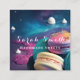 Handgemachte Süßigkeiten Kuchen Schokolade Nachtis Quadratische Visitenkarte
