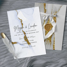 Handgemachte Tinte Glitzer Chic Gold Hochzeit Einl