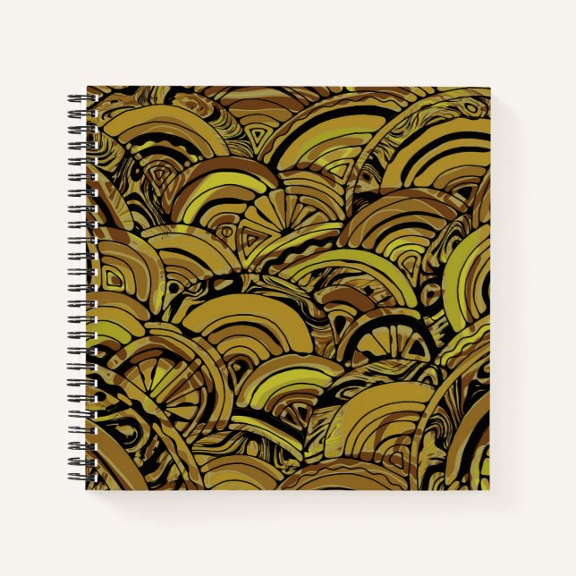 Handgemachte und digital gestrichene Muster Art 15 Notizbuch (Vorderseite)