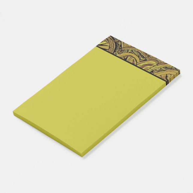 Handgemachte und digital gestrichene Muster Art 15 Post-it Klebezettel (angewinkelt)