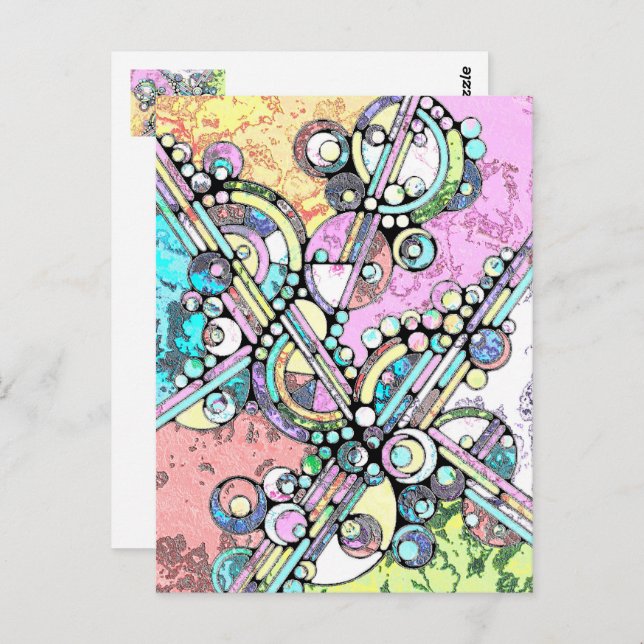 Handgemachte und digital gestrichene Muster Art 17 Postkarte (Vorne/Hinten)