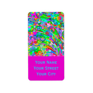 Handgemachte und digital gestrichene Muster Art 18 Adressaufkleber