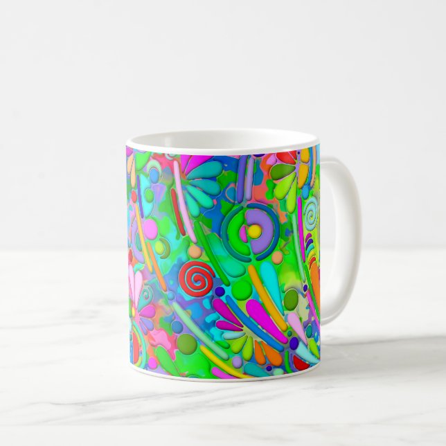Handgemachte und digital gestrichene Muster Art 18 Kaffeetasse (VorderseiteRechts)