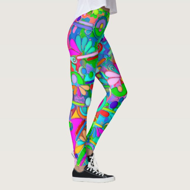 Handgemachte und digital gestrichene Muster Art 18 Leggings (Rechts)