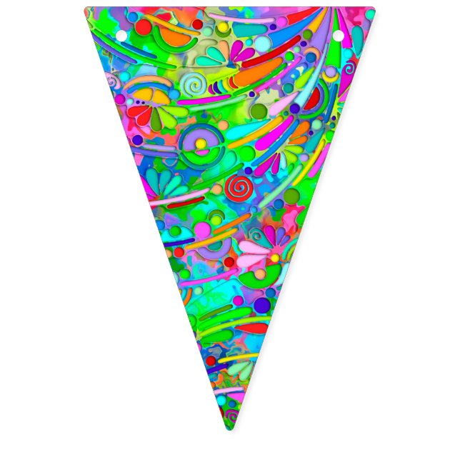 Handgemachte und digital gestrichene Muster Art 18 Wimpelkette (Erste Fahne)