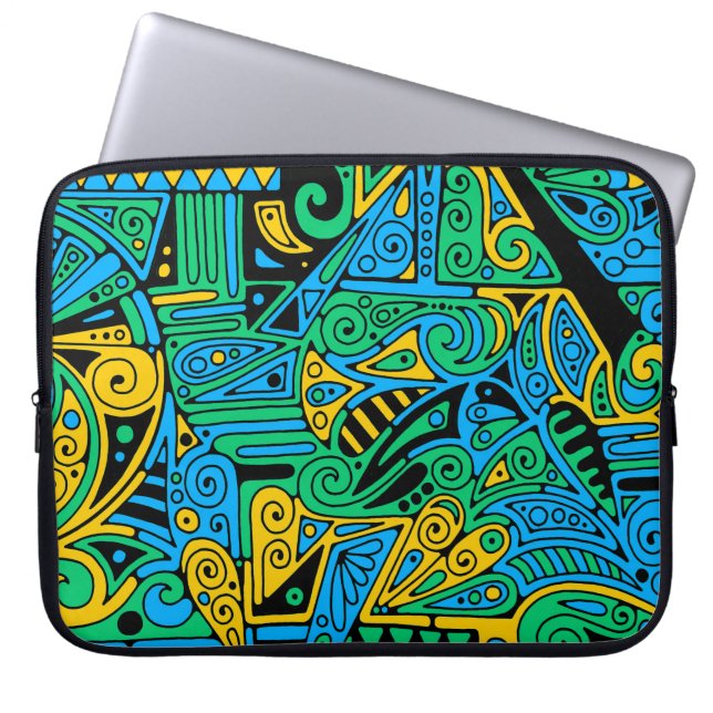 Handgemachte und digital gestrichene Muster Art 21 Laptopschutzhülle (Vorderseite)