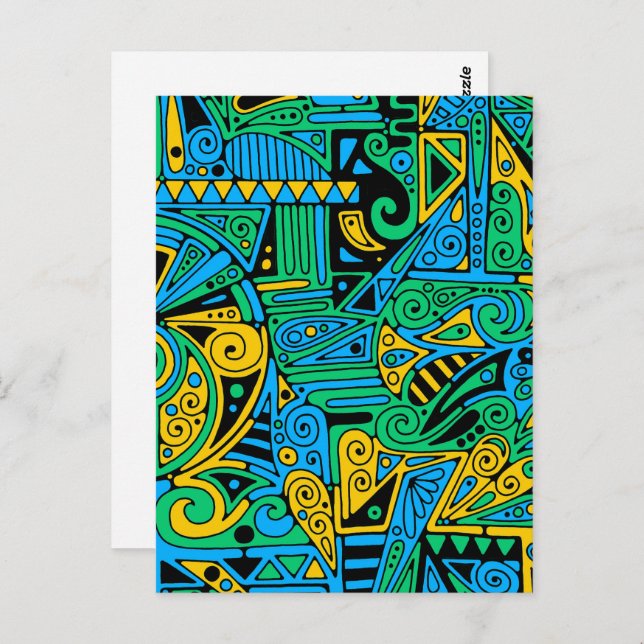 Handgemachte und digital gestrichene Muster Art 21 Postkarte (Vorne/Hinten)