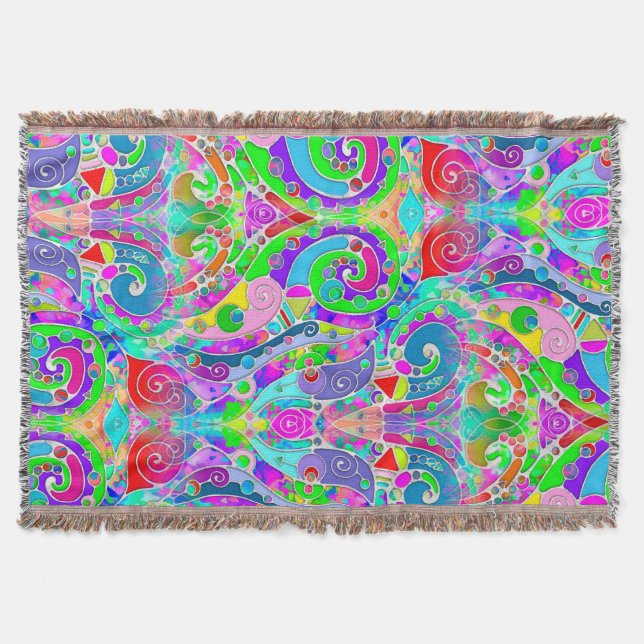 Handgemachte und digital gestrichene Muster Art 22 Decke (Vorderseite)