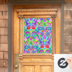 Handgemachte und digital gestrichene Muster Art 22 Fensteraufkleber