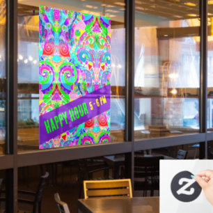 Handgemachte und digital gestrichene Muster Art 22 Fensteraufkleber