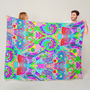 Handgemachte und digital gestrichene Muster Art 22 Fleecedecke